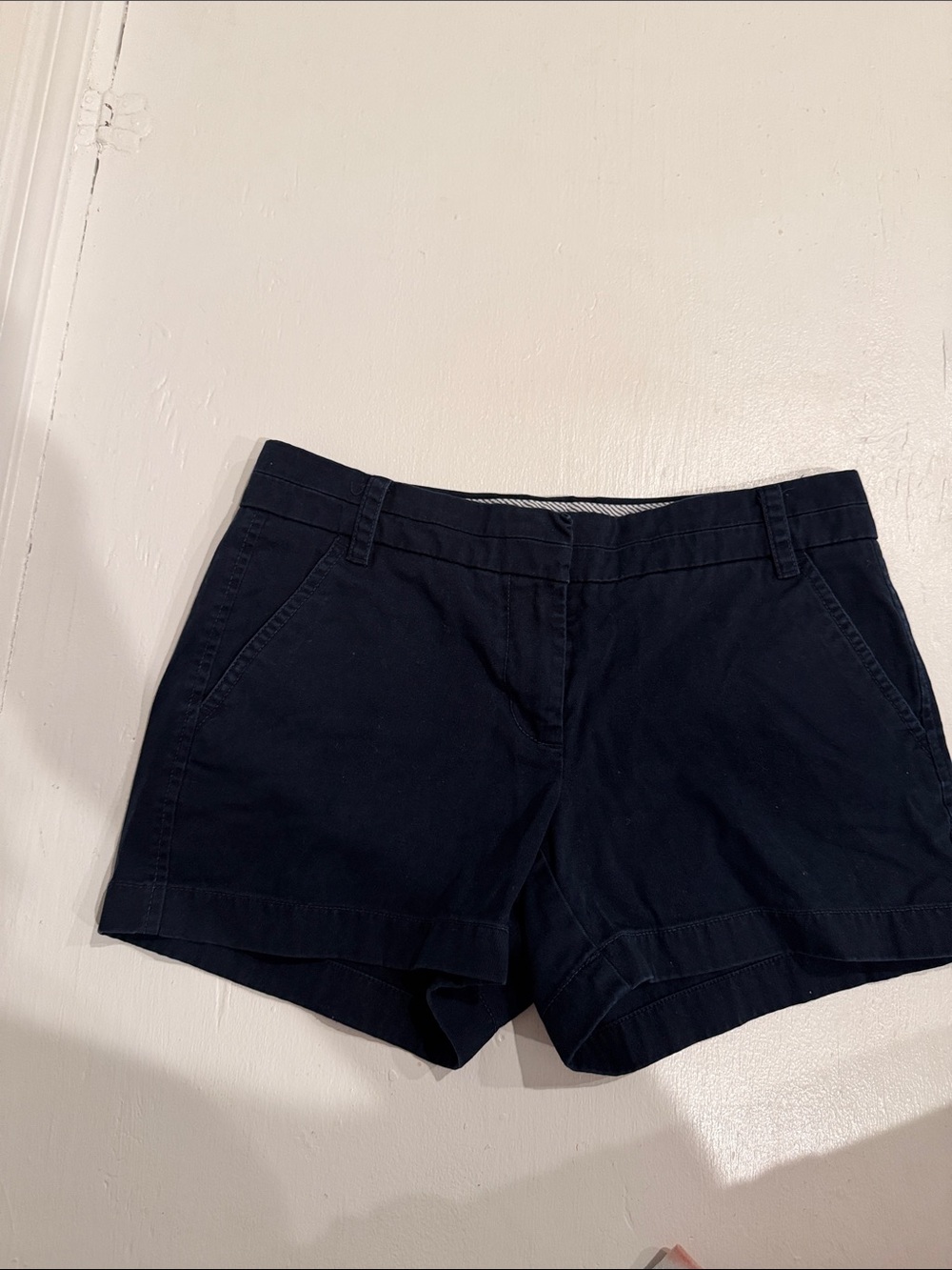 J. Crew Navy Mid-Rise Chino Bermuda Shorts